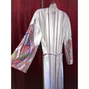 Vintage Fernando Sanchez silk robe with Paisley Scarf Print design